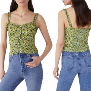 Favorite Daughter Green Multi Floral Corset Top
